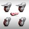 Service Caster 3 Inch SS Maroon Polyurethane Bolt Hole Caster Set with 2 Total Lock Brake SCC SCC-SSBHTTL20S314-PPUB-MRN-2-S-2 - alternate 1